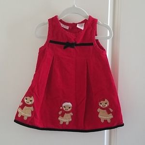 Red Christmas baby girl dress